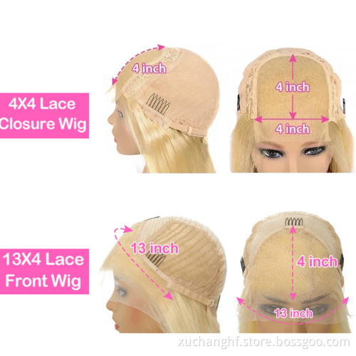 180% Density Raw Virgin Indian Hair 13X6 613 Blonde Body Wave HD Transparent Lace Frontal Human Hair Wigs for Black Women